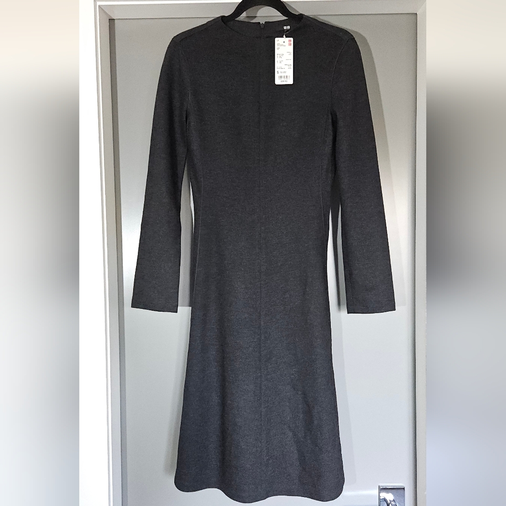 Uniqlo Charcoal Long Sleeve Dress